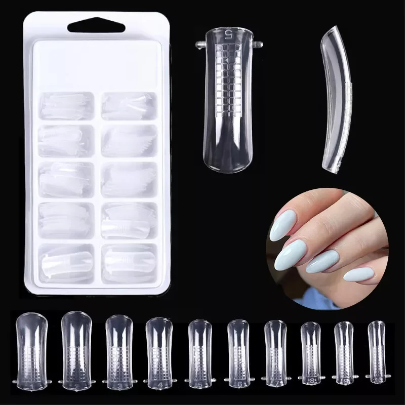 

2022New Clear Nail Tips Practice Display Nail Tips Natural Transparent Finger Full Acrylic Tips Quick Building Nail Gel Nail Art