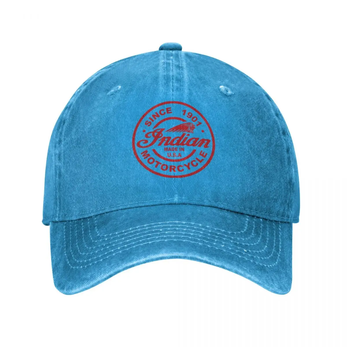 

Retro Indian Motorcycles Made In USA Baseball Cap Men Women Distressed Washed Sun Cap Moto Outdoor Summer Adjustable Caps Hat