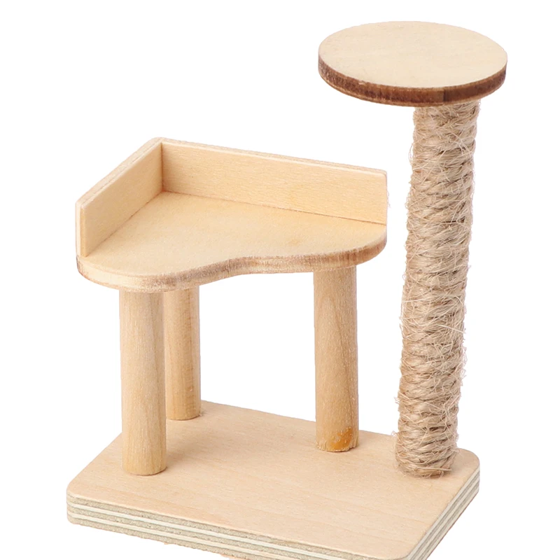 

Hot sale 1:12 Dollhouse Miniature Wooden Cat Climbing Frame Model Decoration Accessories Hot Sale