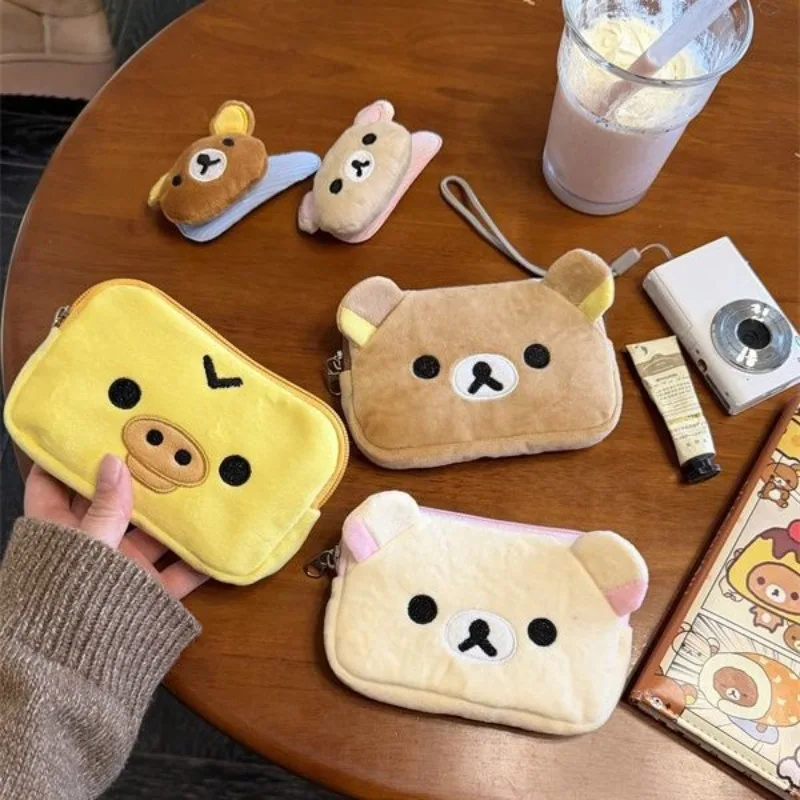 Фото Креативный кошелек-монетница Rilakkuma, периферийный аксессуар, сумка для хранения карт Korilakkuma, небольшая сумка для хранения, подарок на день рождения. №2