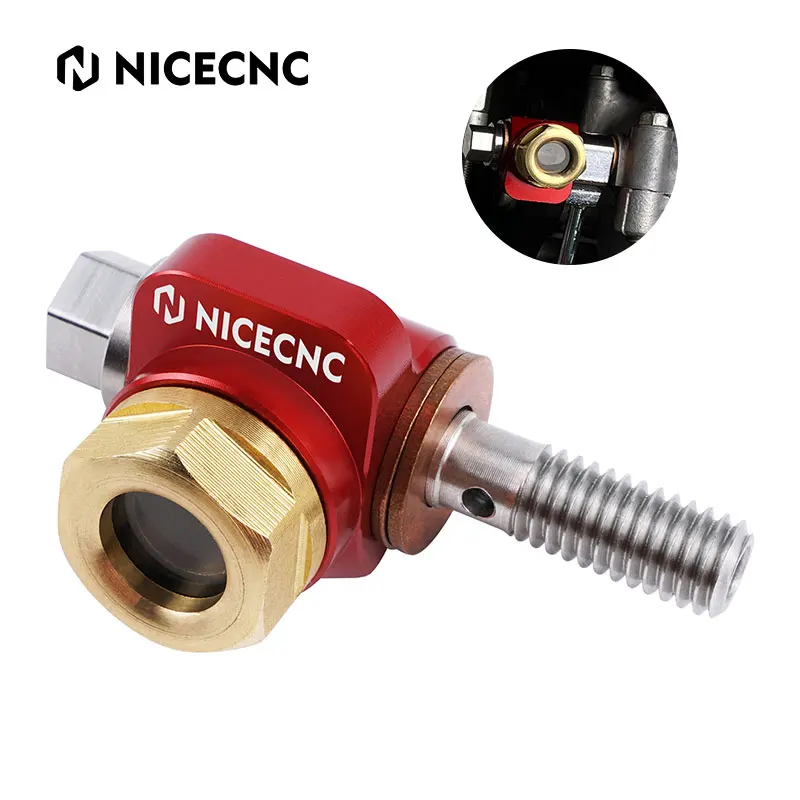 

NICECNC Banjo Bolt Oil Sight Glass for Honda XR650L XR600R XR 600L 600R 600 L R 1985-2023 2022 2021 Motorcycle Aluminum Alloy