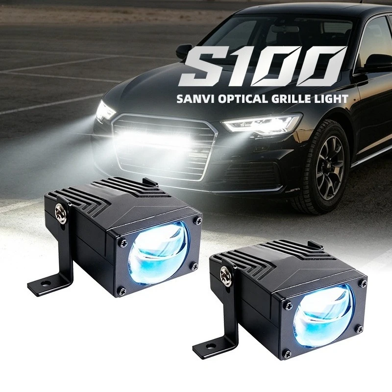 Фото Оптическая решетчатая фара S100, 86 Вт, 12 В, светодиодный прожектор, мощный водонепроницаемый ультраяркий внедорожный светильник №1
