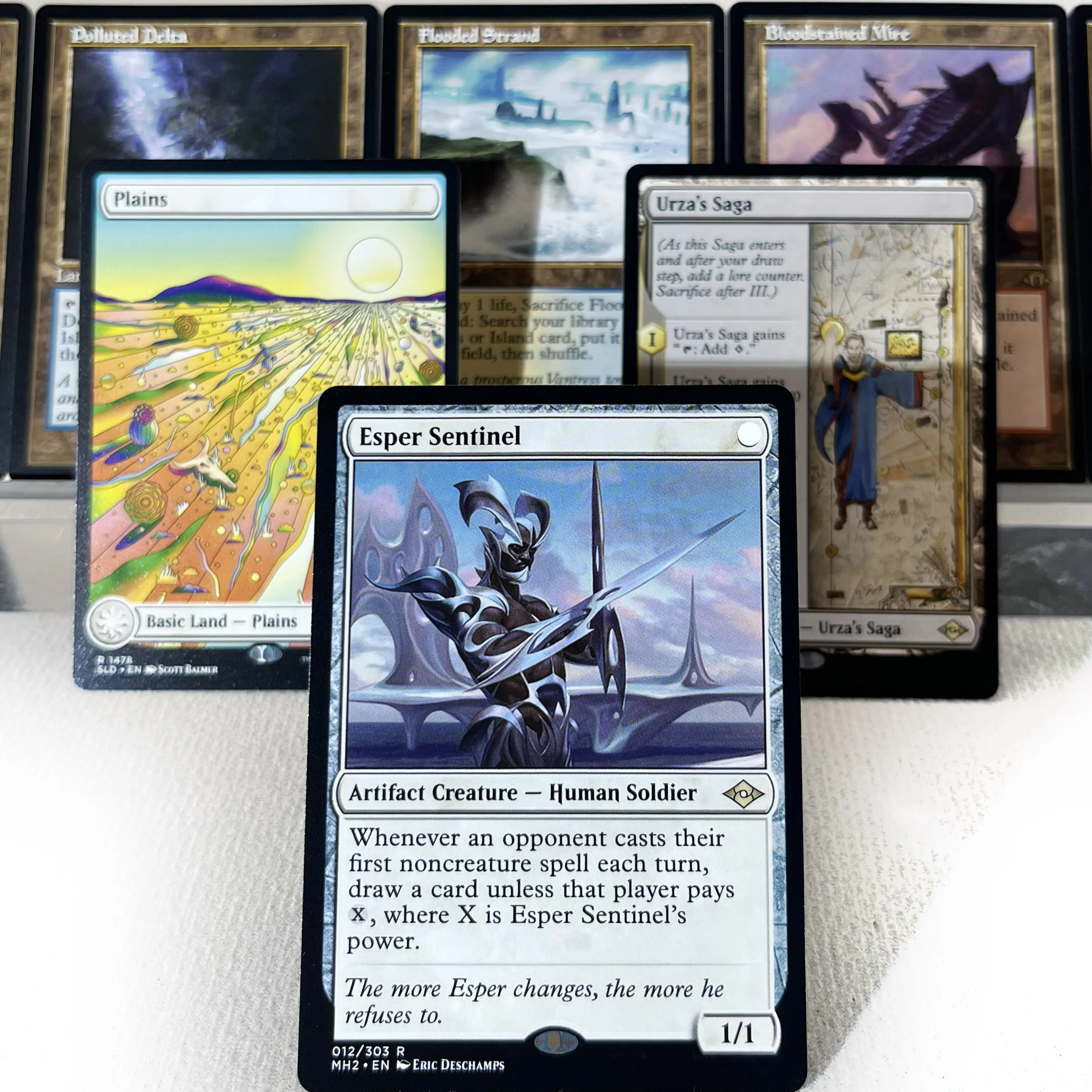 Фото Коллекционные карты Magic: The Gathering MAR SPE HOLO16-03 (прокси-карты) - Reanimate, Basic Lands, Brock Venom, Eddie Esper, Sentinel, Urza's Saga №1