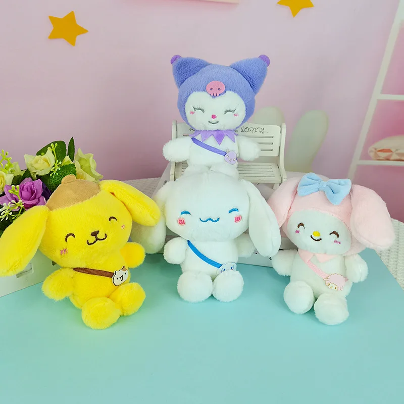 

Kawaii Sanrio Pendant Cinnamoroll Mymelody Kuromi Cartoon Cute Bag Accessories Anime Plush Doll Keychain Girl Birthday Gift