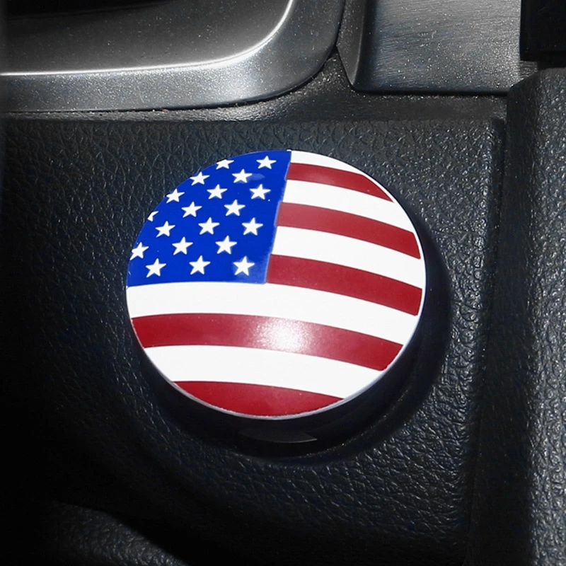 

Auto Engine Start Stop Button Cover Push Start American Flag Anti-Scratch Decors