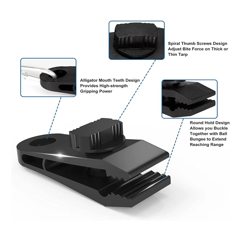 Зажимы для брезента с пружинными шариками 30 шт.