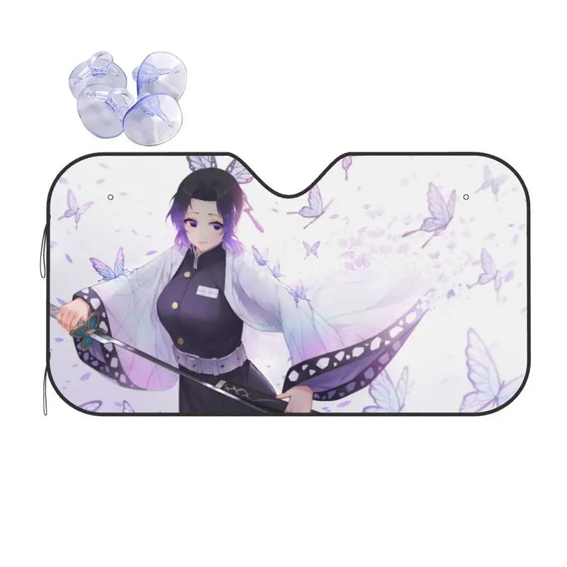 

Ghost Slayer Anime Car Sunshade Cartoon Animation Car Sunscreen UV Protection Auto Parts Decorative Sunshade