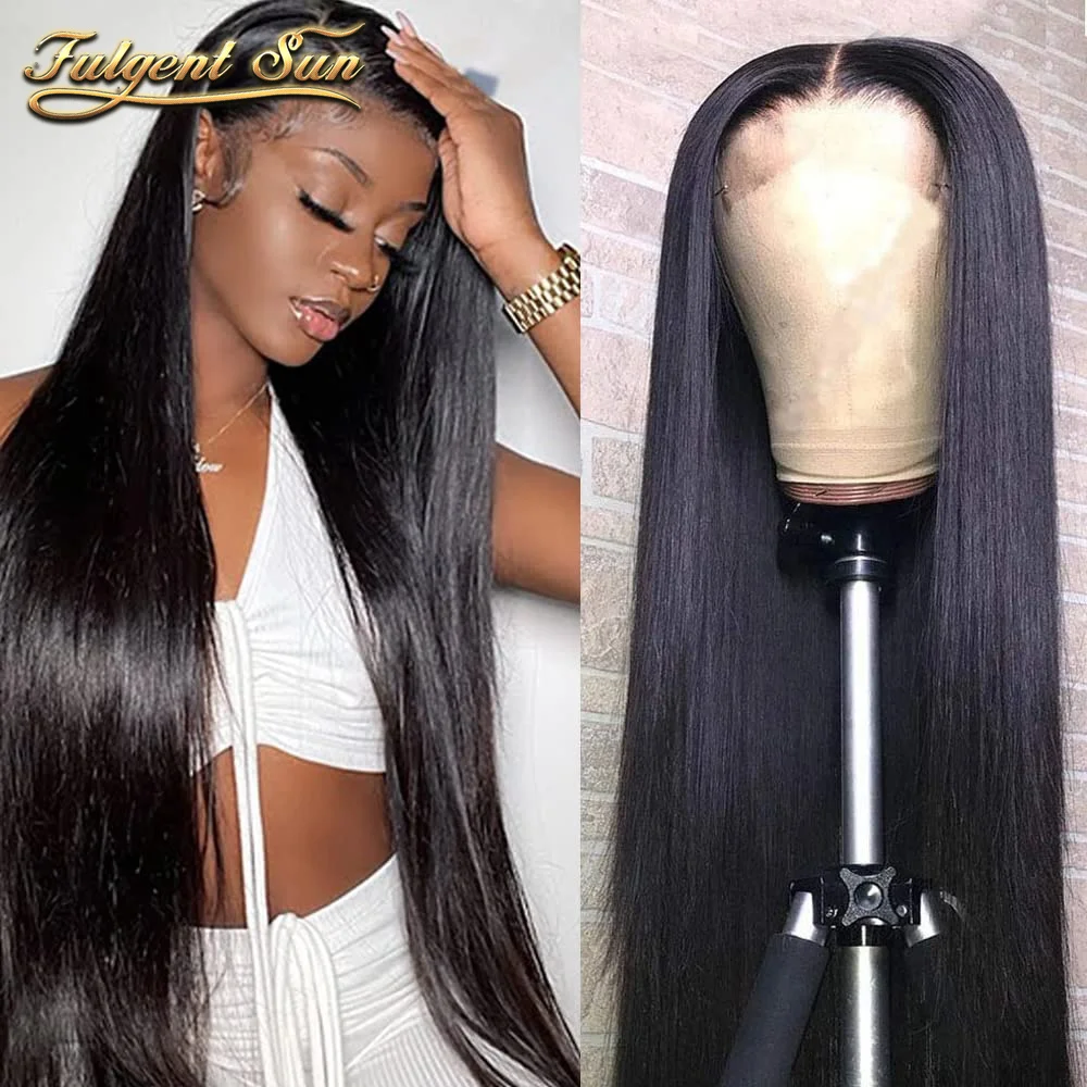 

Straight Human Hair Front Lace Closure Wig 4x4 Closure Wig For Women Brazilian Real Human Hair Wig Pre Plucked with Baby Hair