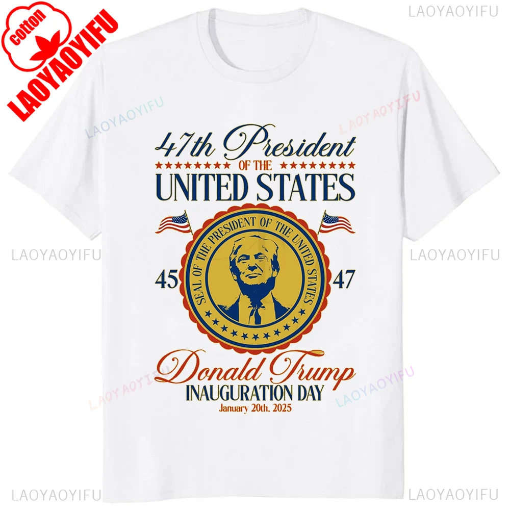 Футболка 47-го президента США Трампа хлопковая повседневная модная уличная
