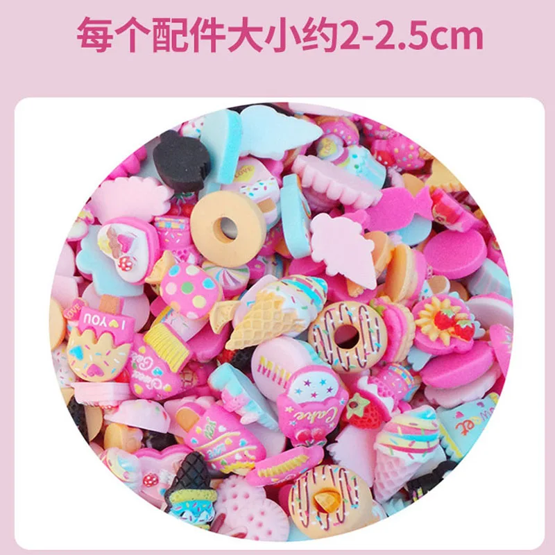 50 шт. милые полимерные конфеты искусственные ногти 3D смешанный дизайн розовое