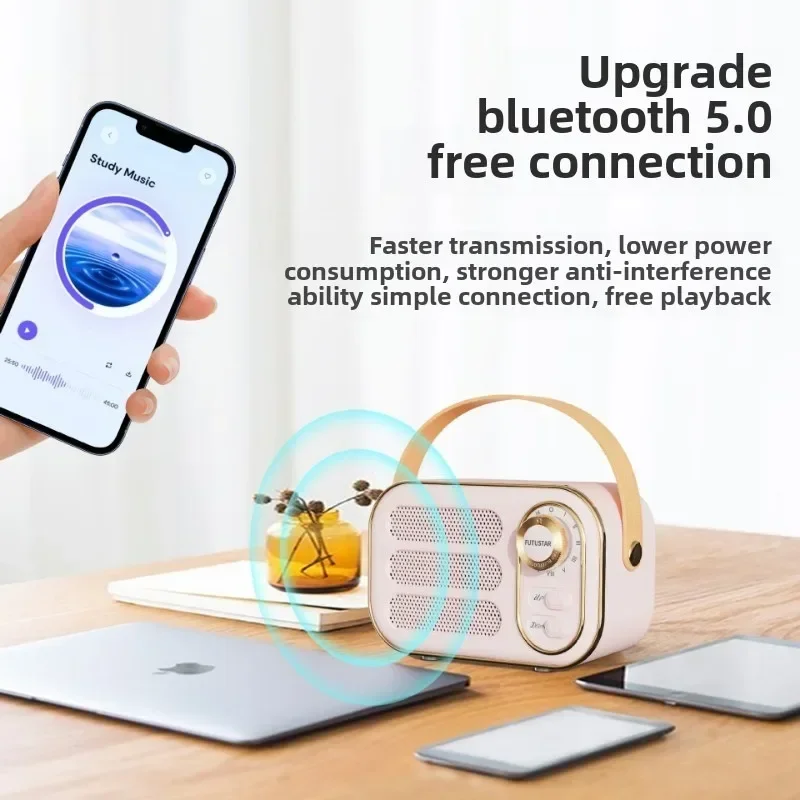Мини-беспроводной динамик в стиле ретро стерео винтажный для путешествий дома
