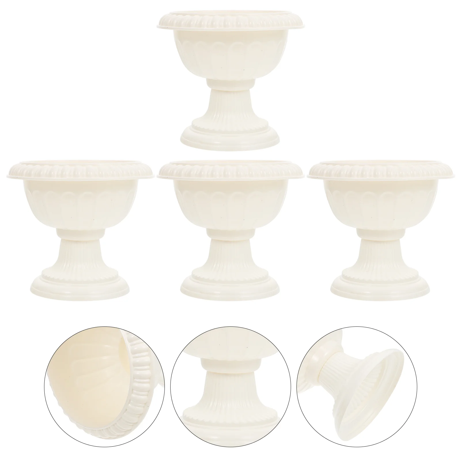 

4 Pcs Grecian Urn Planter Flower Decor European Style Planter Roman Column Planters Urn Flower Pot Moroccan Decor Home