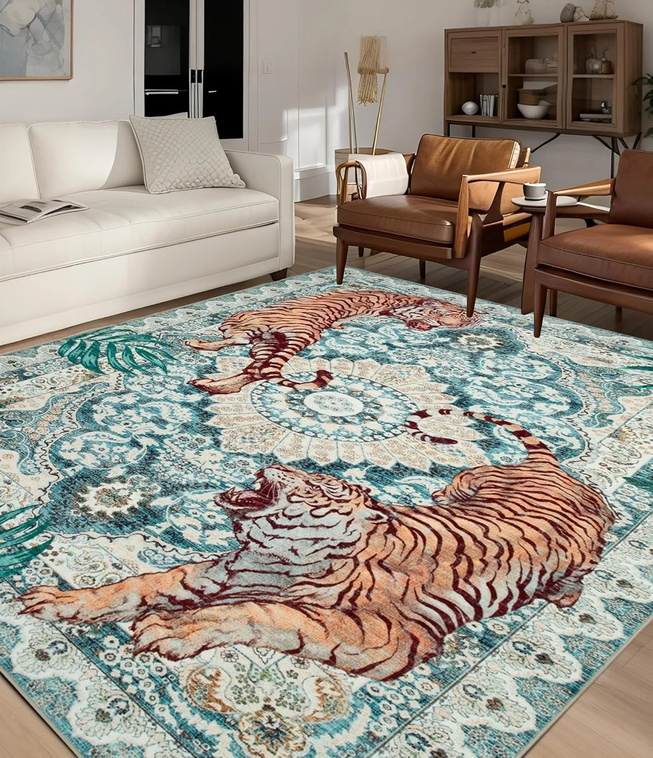 

Retro Tiger Living Room Carpet Large Area Luxury Fashion Bedroom Plush Rug Trend Sofa Coffee Table Soft Floor Mat Ковер Tapis 러그