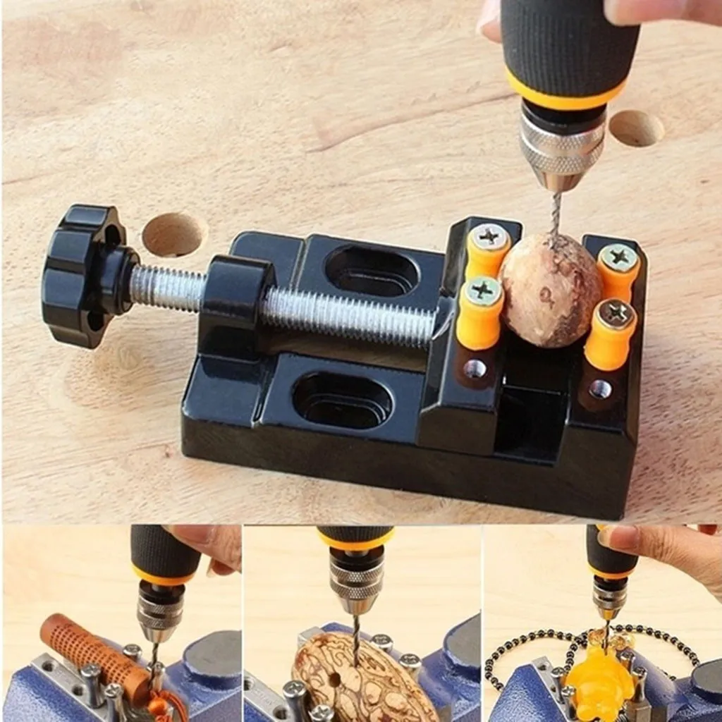 

Mini Aluminum Alloy Flat Mouth Shape Carving Bench Clamp Tmetal Table Amber Walnut Olive Engraving Punching Pliers Durable