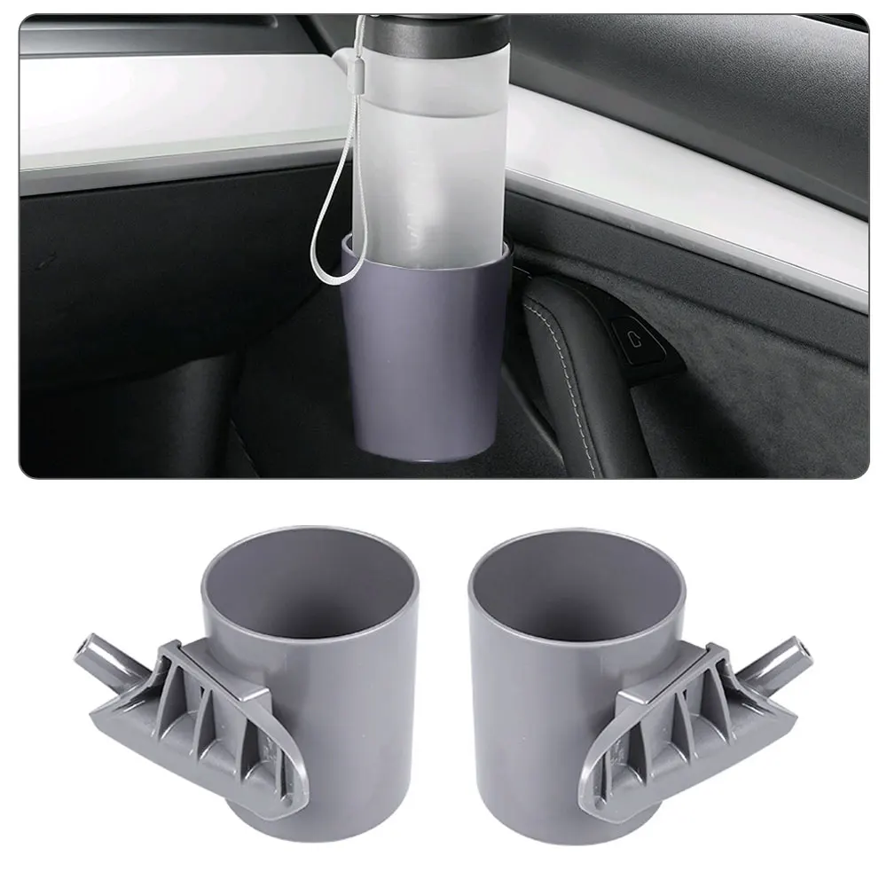 

4Pcs Cup Storage Box Rack Car Door Cup Stand Drinks Holder Interior Car Door Cup Holder Special Door for Tesla Model 3 Y