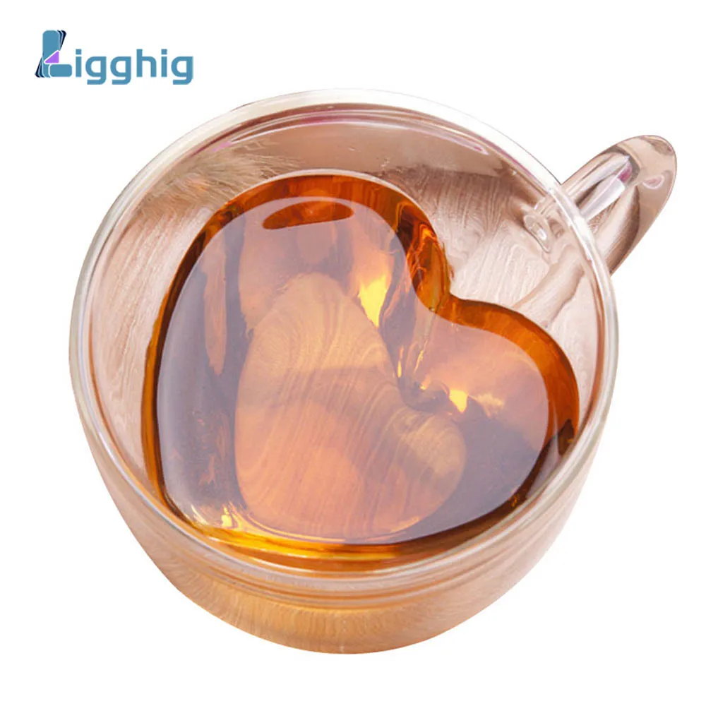 

Creative Heat Resistant Double Glass Cup Tea Stirring Milk Lemon Juice Coffee Mug for Kitchen Bar Drinkware Tools
