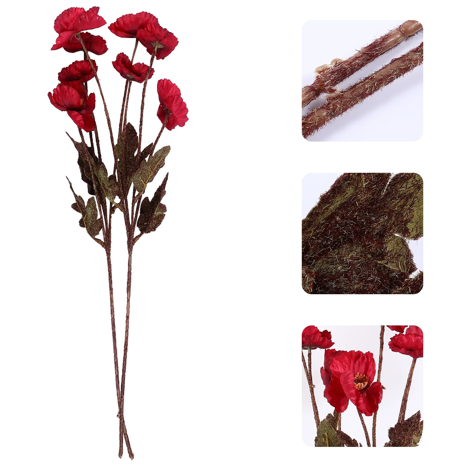 

2Pcs Simulated Flower Bouquets Handicraft Artificial 4-head Flower