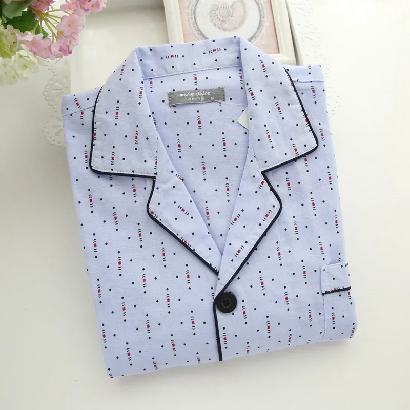 Sale! Men's Pajamas 100% Cotton Gauze Pajama Set Loose Soft Comfortable Sleepwear