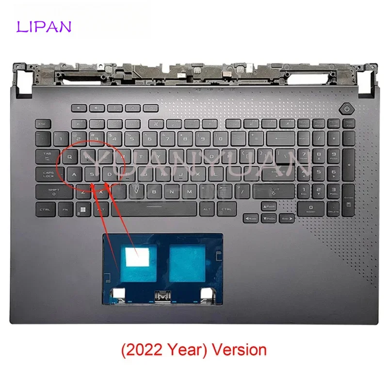 L используется для ASUS ROG Strix G17 G713 G713QY (2022) упор рук с клавиатурой подсветкой серого