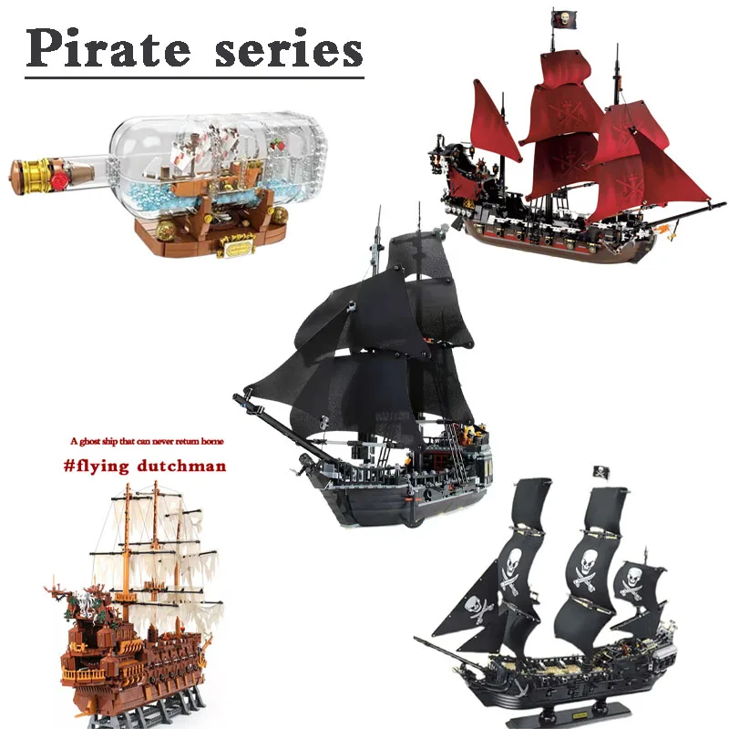 

Movie Pirate Series Captain Jack Flagship Black Pearl Silent Mary Compatible 4184 4195 87010 21313 13138 Building Block Toys