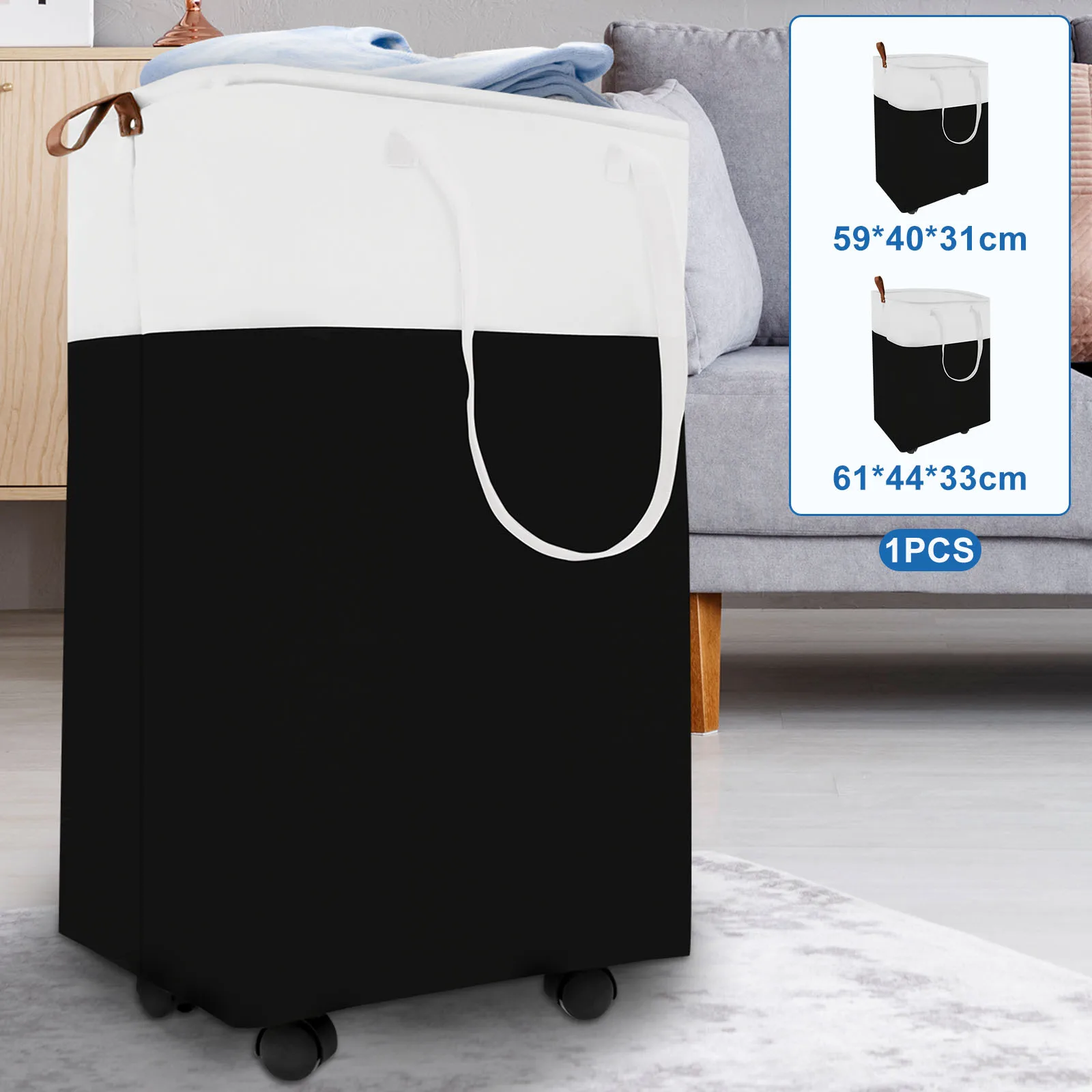 Корзина для белья 75/90 л магнитная с колесами корзина одежды ручками детской