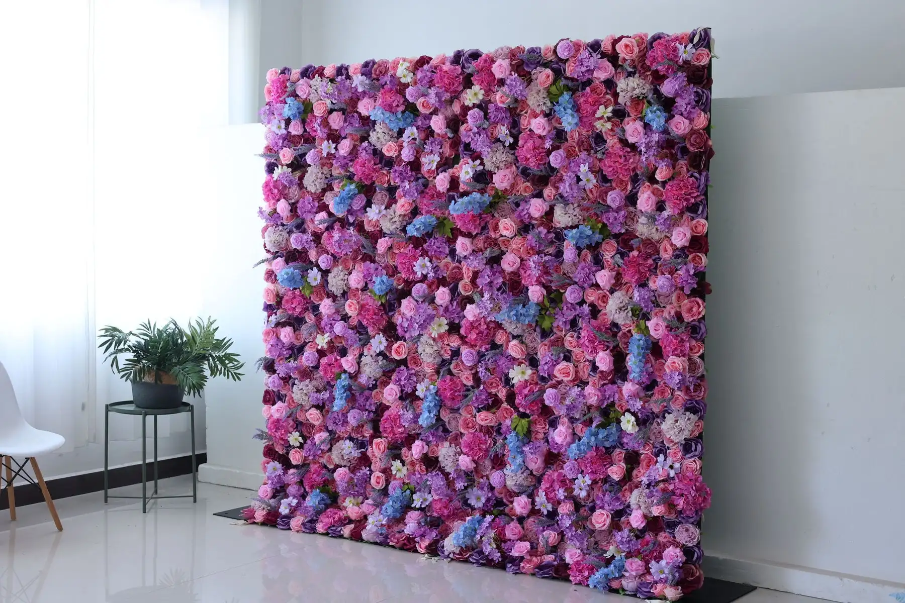 Фиолетовая розовая и голубая серия гортензий роскошная 3D катящаяся цветочная