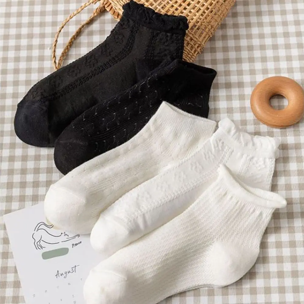 

JK Uniform Socks Women Summer Breathable Ankle Cotton Socks Japanese Style Lace Mesh Socks Girls Hosiery