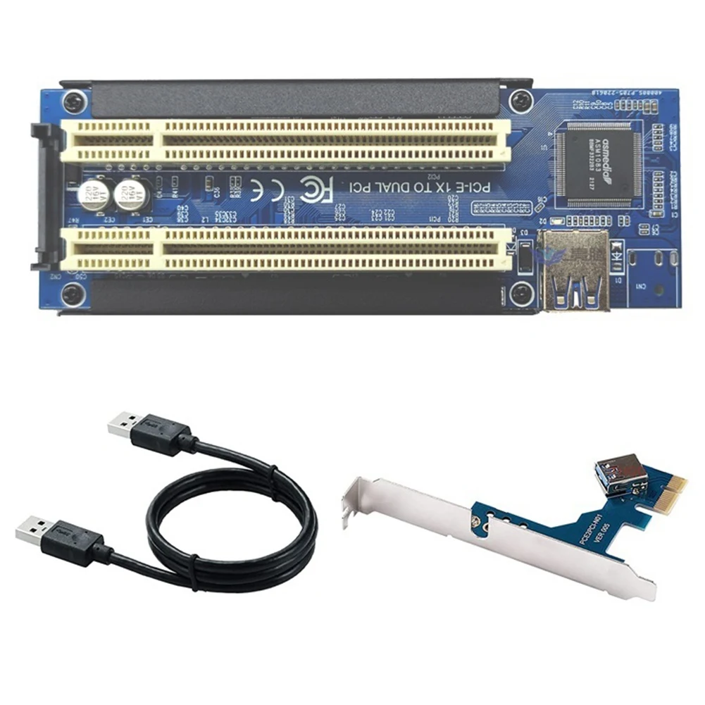 

PCI-E to Dual PCI Expansion Card Adapter ASM1083 Support Capture Card Golden Tax Card Sound Card Parallel Card