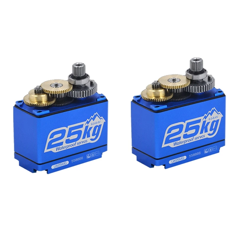 

2 шт., водонепроницаемый цифровой сервопривод для радиоуправляемых автомобилей, 25 кг/0,14 с