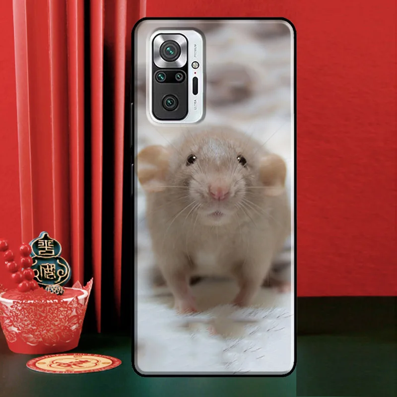 Симпатичный мультяшный чехол The Peeking Rat для Xiaomi Redmi Note 11 Pro Plus 10 8 9 10S 9S 9C 9T | Мобильные