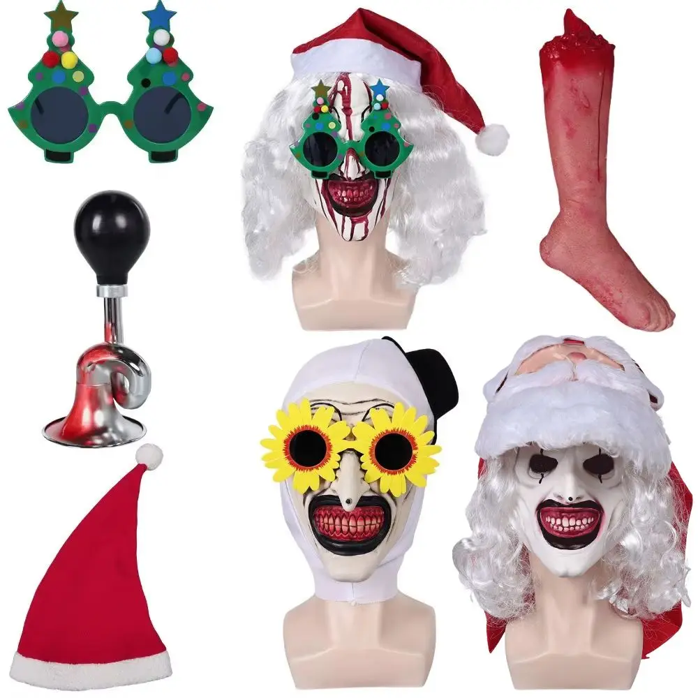 Fantasia Terrifier 3 художественные очки клоуна для косплея рождественская елка маска