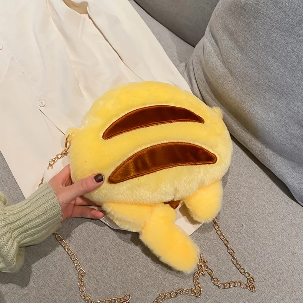 

2022 New Pokemon Kawaii Plush Bags Cute Cartoon Children's Messenger Bag Pikachu Pikachu Lightning Tail Toys Kids Gifts