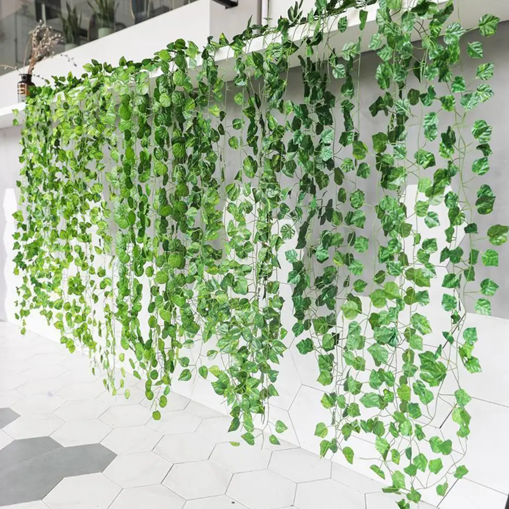 

Artificial Plants Home Decor Green Silk Hanging vines Fake Leaf Garland Leaves Diy For Wedding Party Room Garden Decoration S5F5