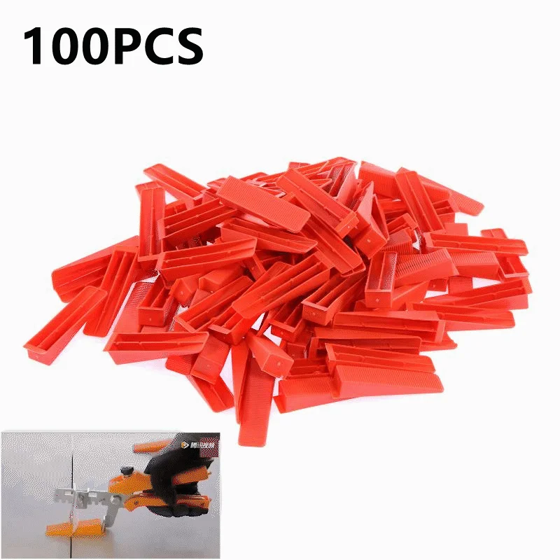 100pcs Ceramic Tile Leveling System Red Plastic Wedges Wall Floor Leveling Tools Spacers Leveler Level Wholesale