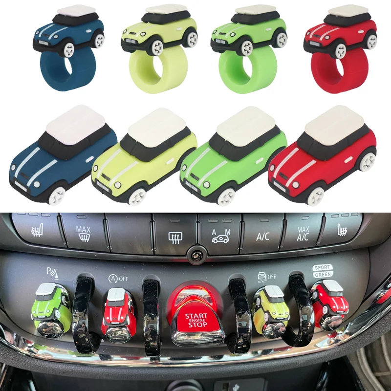 Аксессуары для BMW MINI Cooper, Силиконовая накладка на кнопку модели автомобиля, украшения, наклейки на кнопку старт-стоп, миниатюрная наклейка cooper min f56