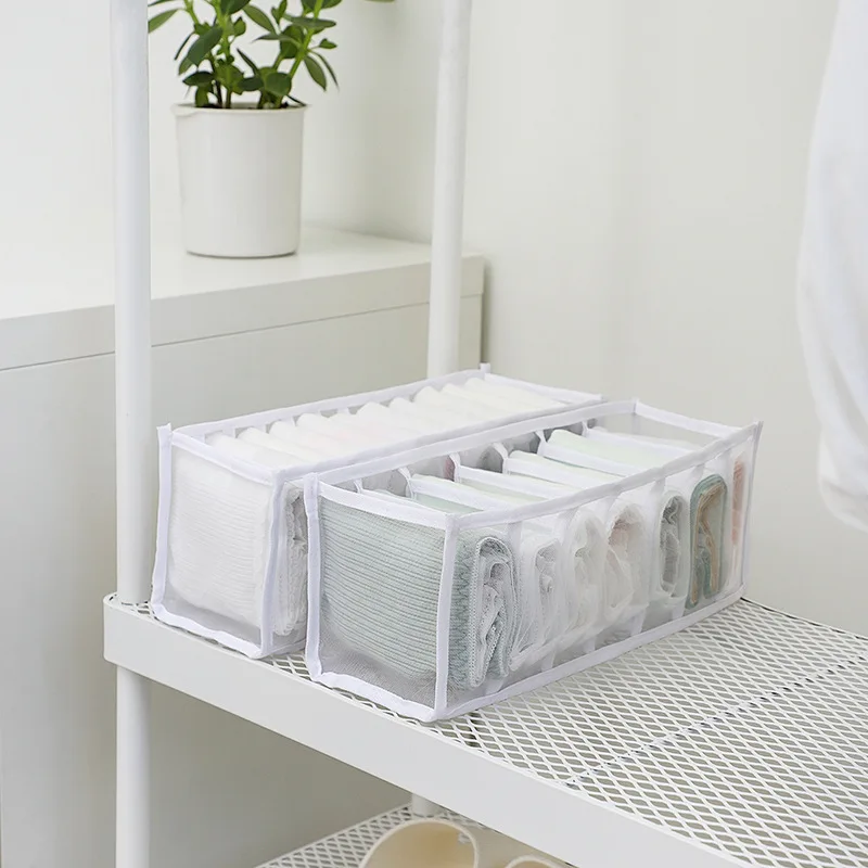 

Closet Organizer for Socks Home Separated Underwear Storage Box 7 Grids Jeans Bra Socks Organizer Foldable Drawer Organizer Box