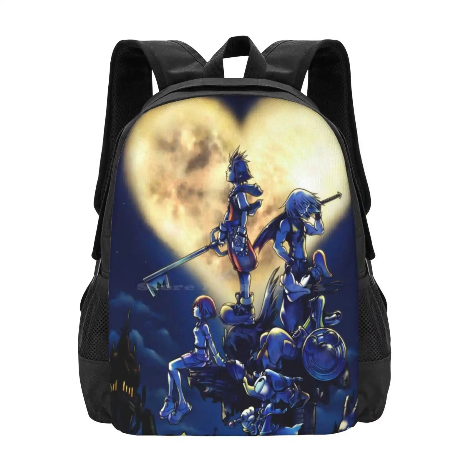 

Kingdom Hearts Book 3D Print Design Backpack Student Bag Kh Kingdomhearts Dark Quote Sora Anti Heartless Book Cover Riku Kairi