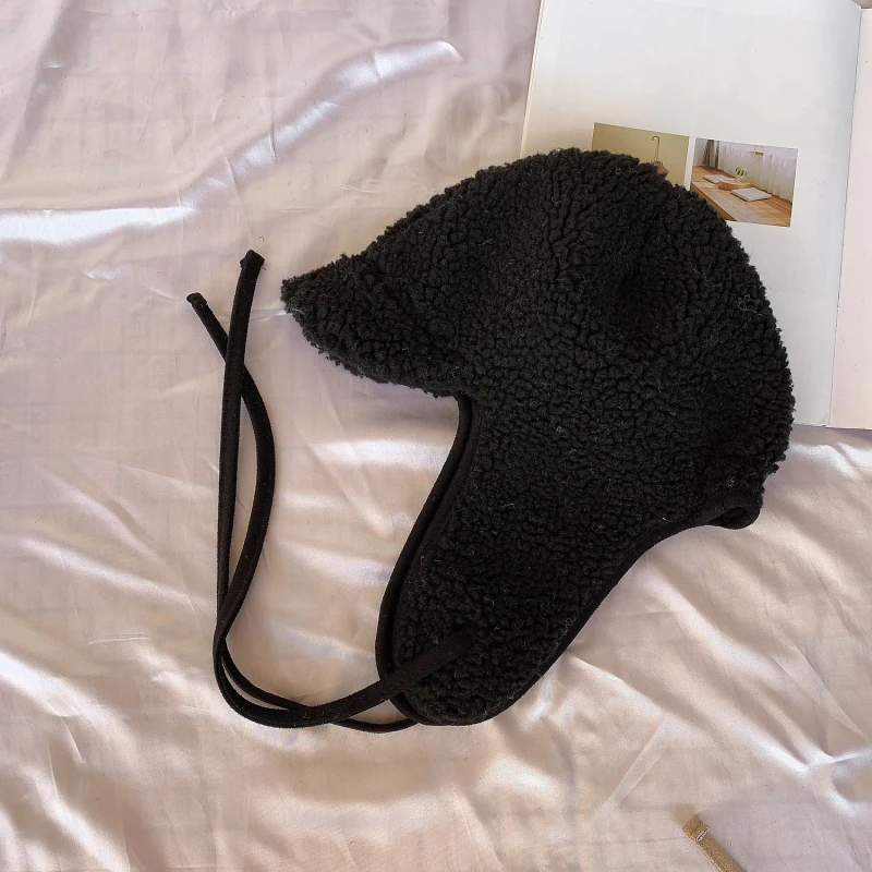 

Caps For Women Men Cute Lamb Wool Earmuffs Hat Women Thickened Thermal Lei Feng Cap Ins Winter Ing Cold Protection Hat Men
