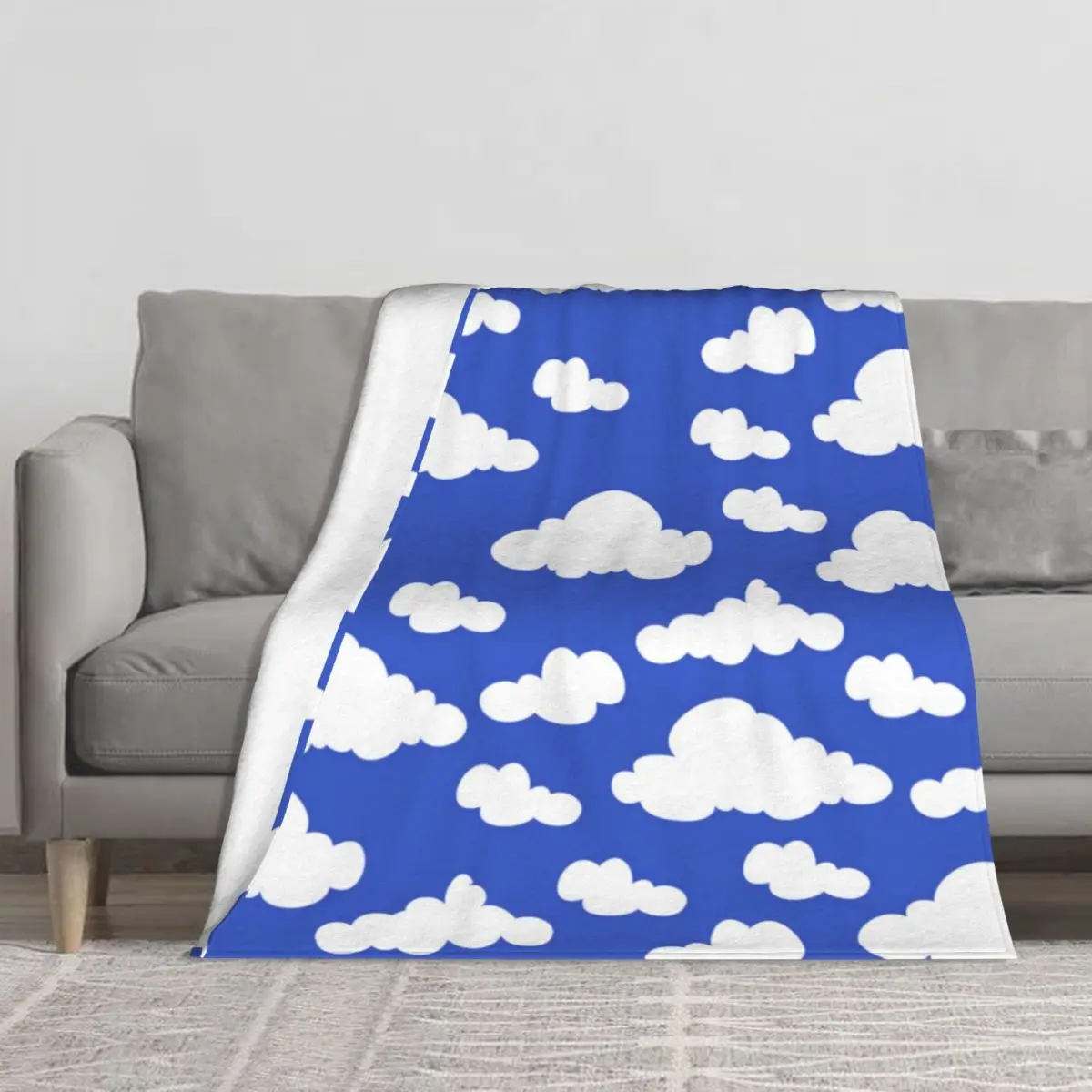 

Зимнее одеяло с мультяшным рисунком, ярко-голубое небо, для спальни, большие толстые удобные одеяла