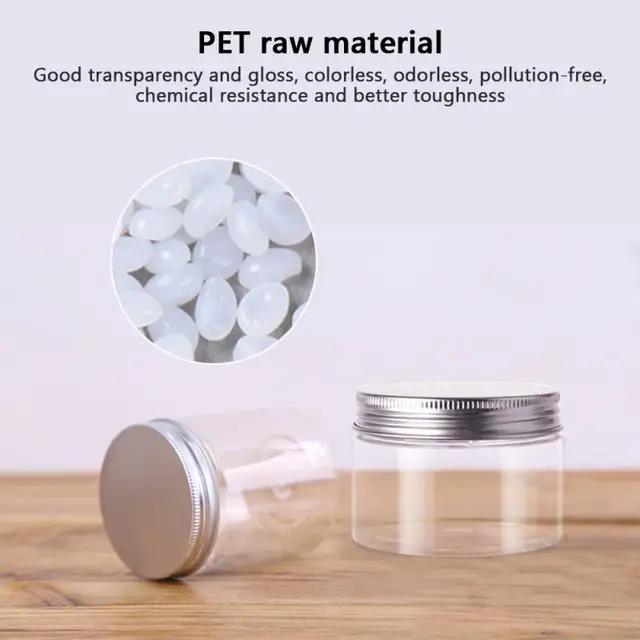 60Pcs/lots 30 50 80 100 120 150ml PET Plastic Food Storage Jars Aluminum Lid Leakproof Multi-Use Cosmetic Empty Sample Container 4