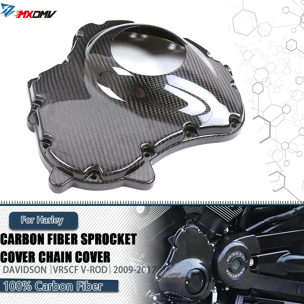 

For Harley VROD VRSC Muscle VRSCF VRSCDX VRSCAW Nightrod1250 Motorcycle Carbon Fiber Engine Case Guard Sprocket Cover 2002-2017