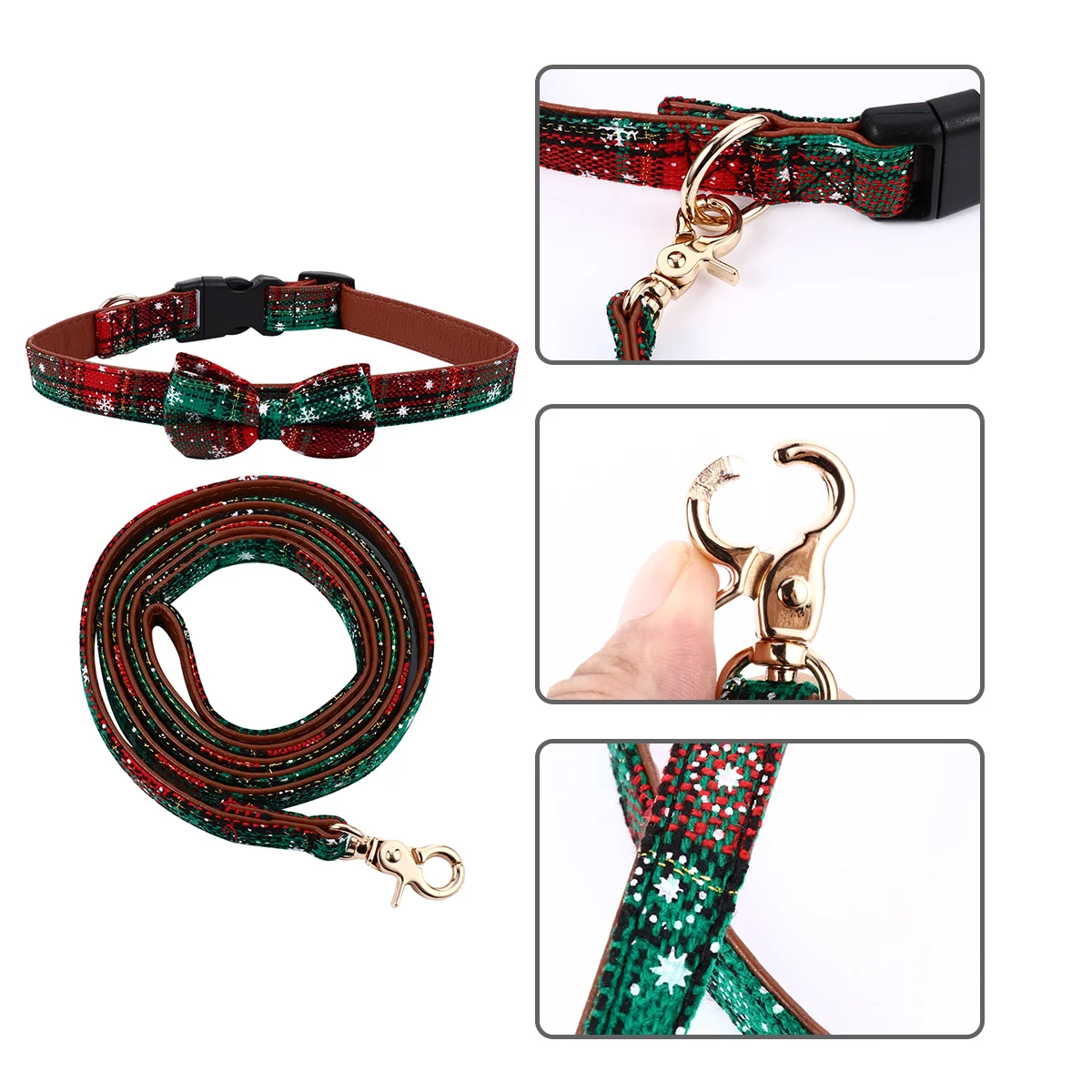 

Dog Christmas Leash Collar Dogs Cat Pet Necklacenecktie Breakaway Bow Quick Release Leaderwarning Rope Pullingcollarscord