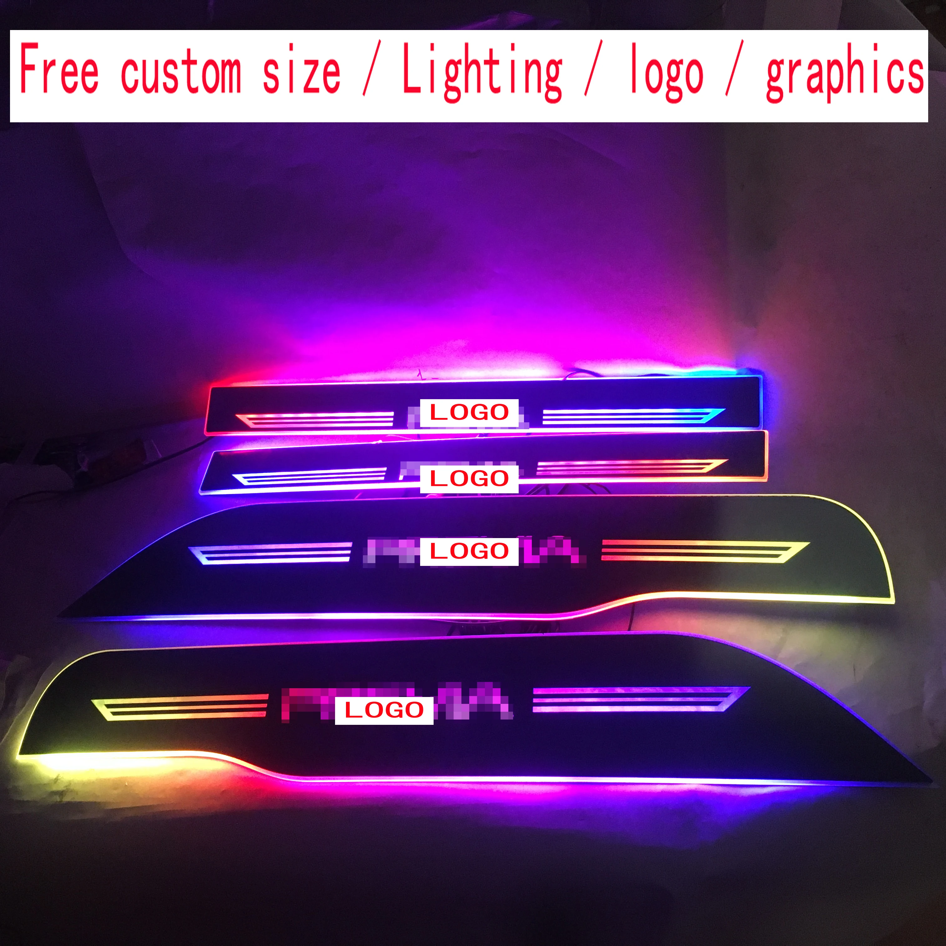 

For Serena Door Dynamic LED Lamp Sill Scuff Plate Welcome Pedal Car Styling Twinkle door sills lighting FOR Toyota PREVIA ACR50