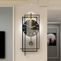 luxury art wall clock modern design light silent nordic glowing wall clock pendulum reloj de pared vintage home decoration 33