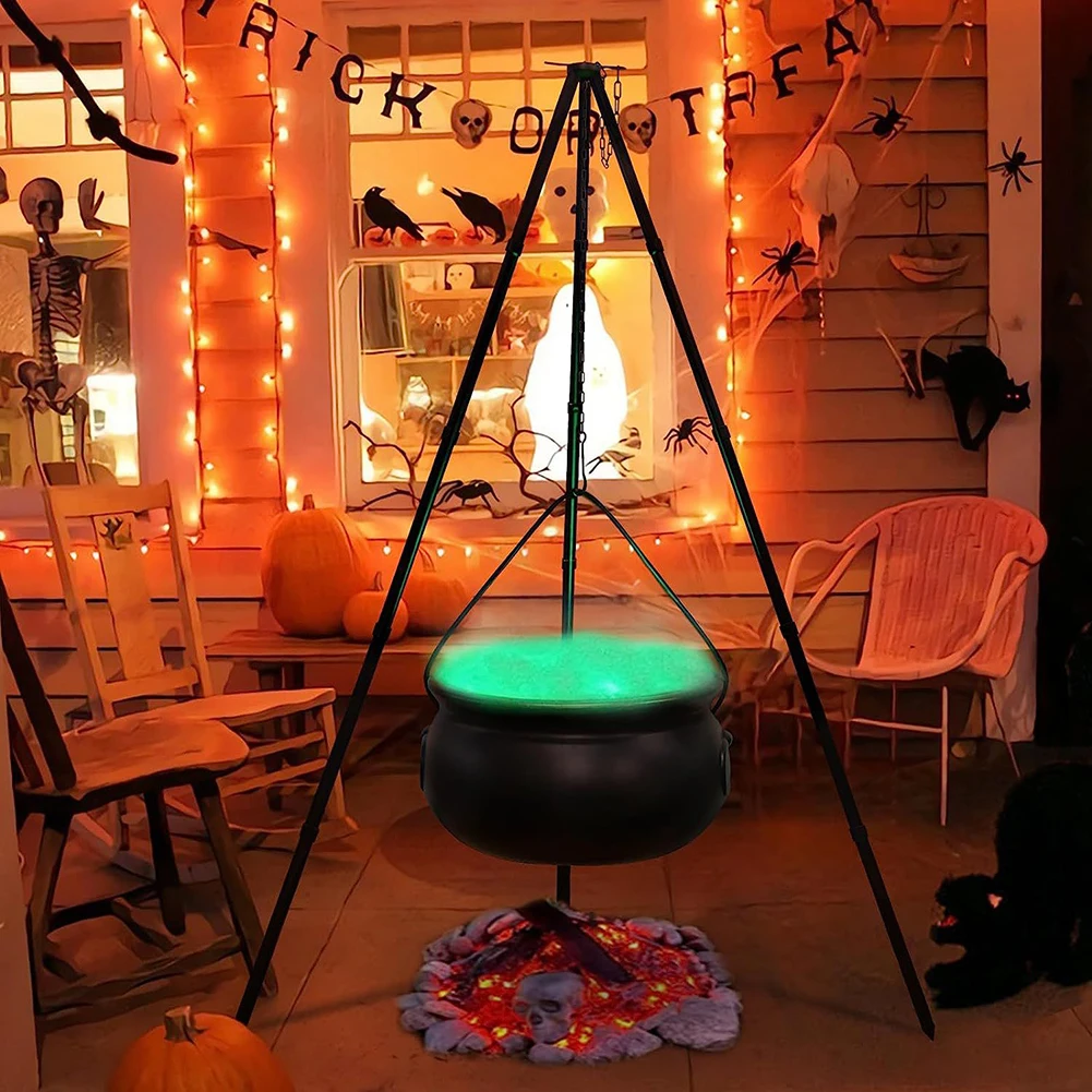 

Halloween Witches Cauldron With Tripod Lights Fashionable Festival Decoration For Party Decor