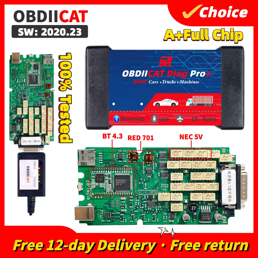 Высокое качество A +++ одноплатный VCI Multidiag OBD2 Bluetooth сканер TCS PRO диагностический