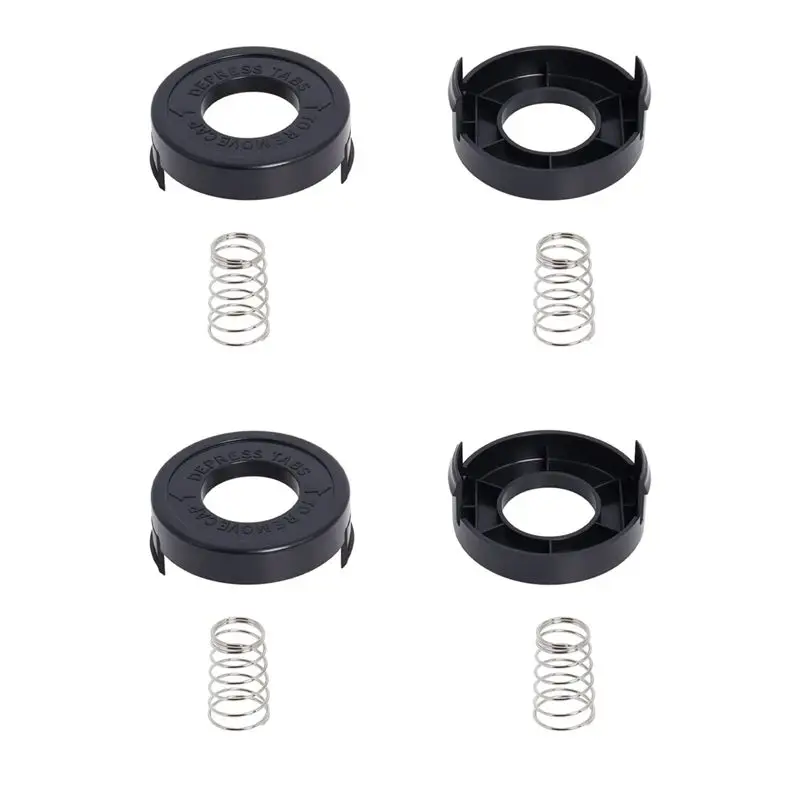 Фото (PQWN) 4 шт. 682378-02 Крышка катушки с пружиной, совместимая с Black + Decker GLC12 GL250 GL310 GL360, замена для триммера №3