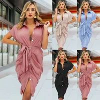 sexy cardigan button lined dress european and american temperament slim dress new style in spring and summer 2022