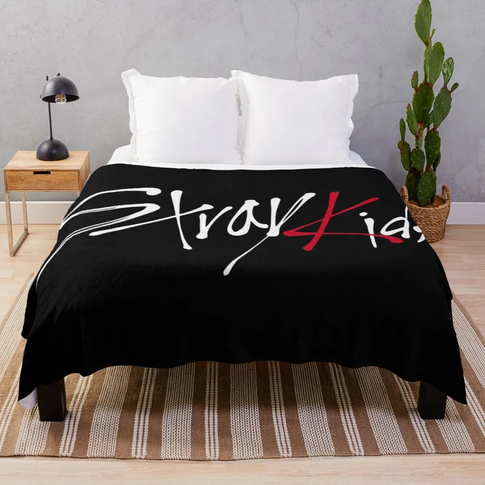 

Stray Kids logo Throw Blanket Large blanket blanket with well thick king wool