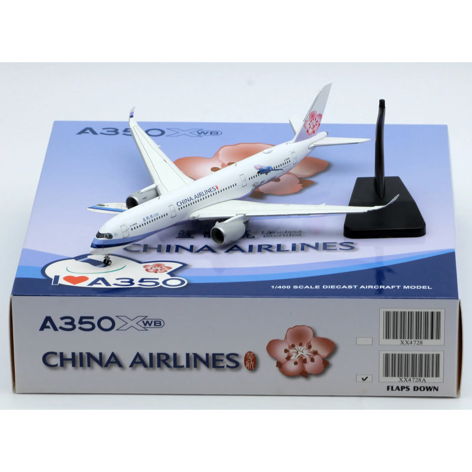 

XX4728A Alloy Collectible Plane Gift JC Wings 1:400 China Airlines "Skyteam" Airbus A350-900 Diecast Model B-18908 Flaps Down
